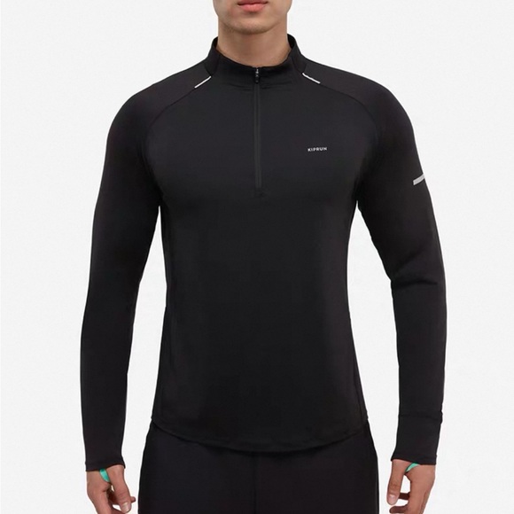Decathlon Men's Black Performance half zip top - Picture 11 of 12